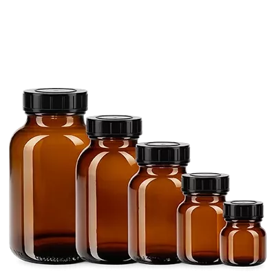 Vetri da farmacia marroni con collo largo